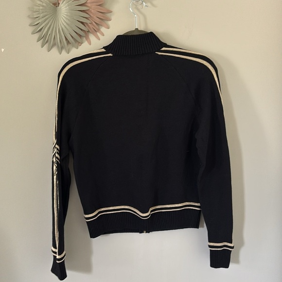 St. John Sport Black and Gold Knit Military Style Zip Up Sweater - P/XS - Picture 9 of 9